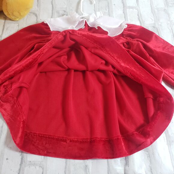 Vintage Velvet Red Winnie the Pooh Girls Dress - Picture 5 of 7
